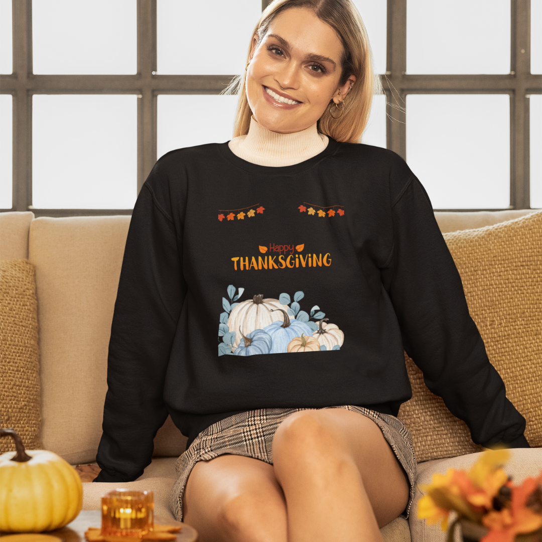 Happy Thanksgiving Sweatshirt – Unisex Premium 300 GSM Crewneck