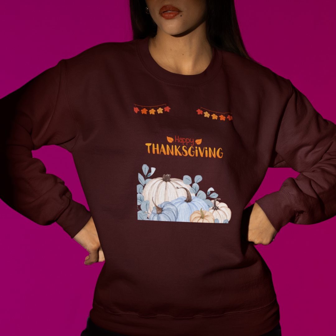 Happy Thanksgiving Sweatshirt – Unisex Premium 300 GSM Crewneck