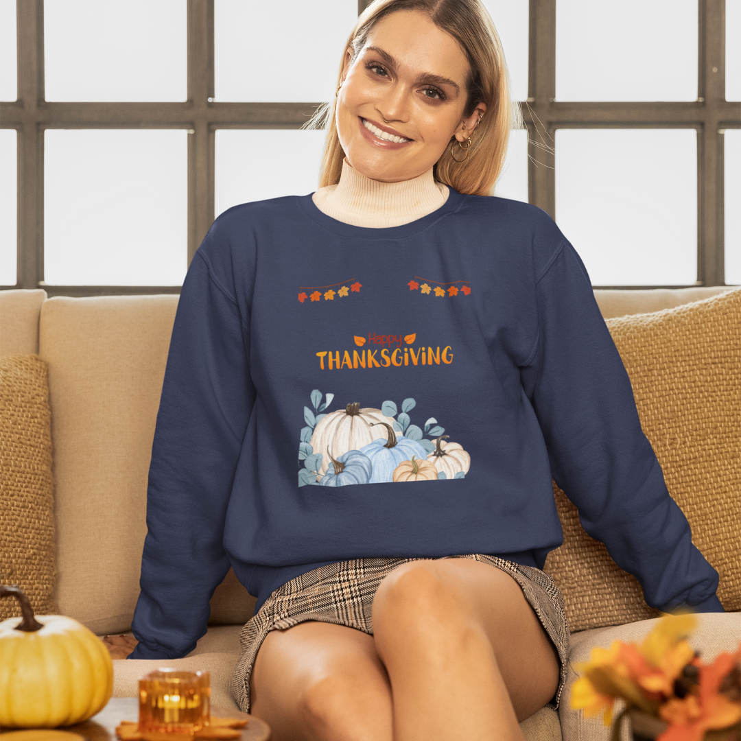 Happy Thanksgiving Sweatshirt – Unisex Premium 300 GSM Crewneck
