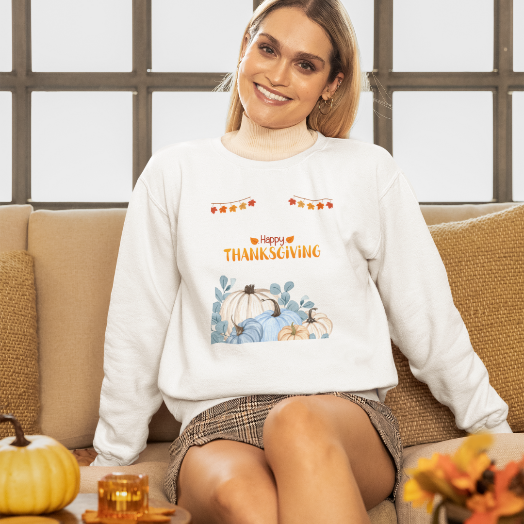 Happy Thanksgiving Sweatshirt – Unisex Premium 300 GSM Crewneck